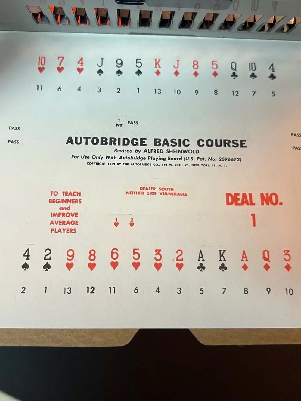 Vintage 1959 Auto Bridge Autobridge Play-Yourself Metal Card Game